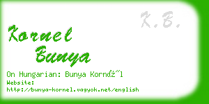 kornel bunya business card